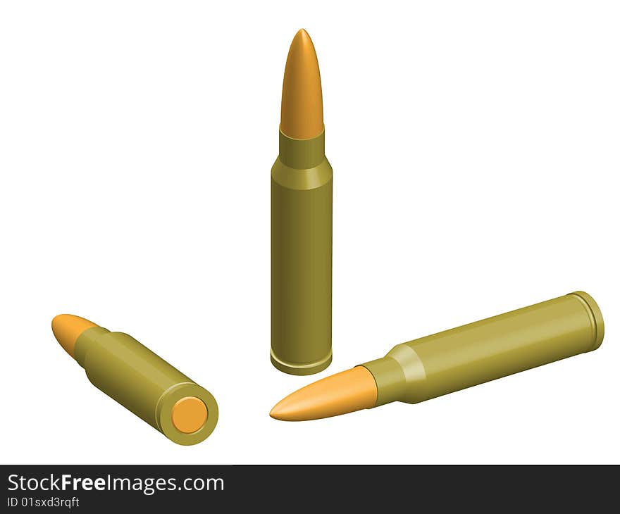 Illustration of realistic bullets created in adobe illustrator