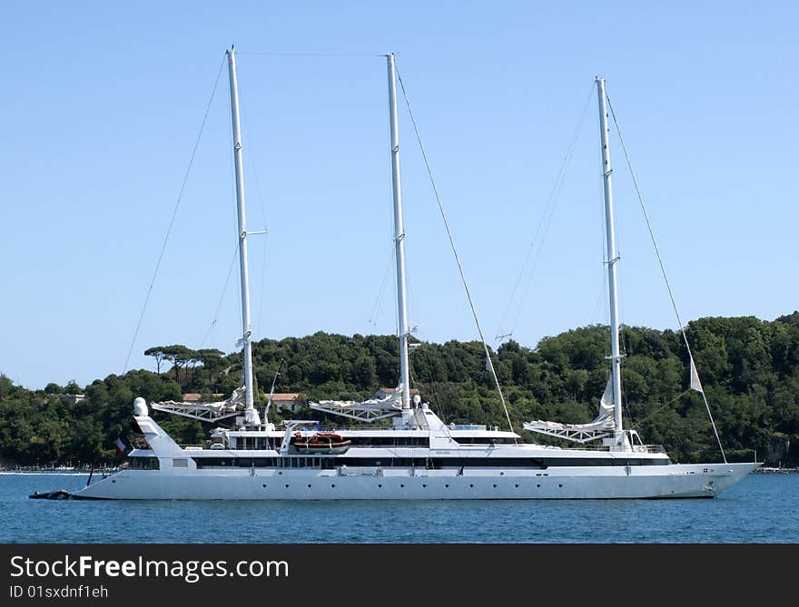 Luxury yacht in the gulf of la spezia