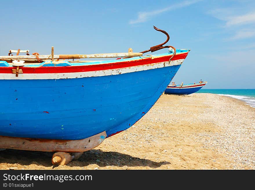 Fishing boat at the seaside, Morocco