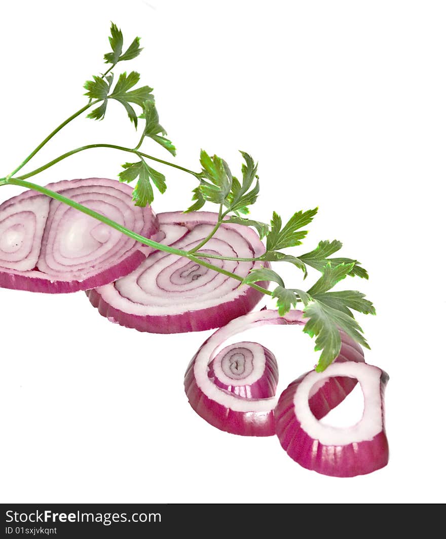 Onion slices  and parsley