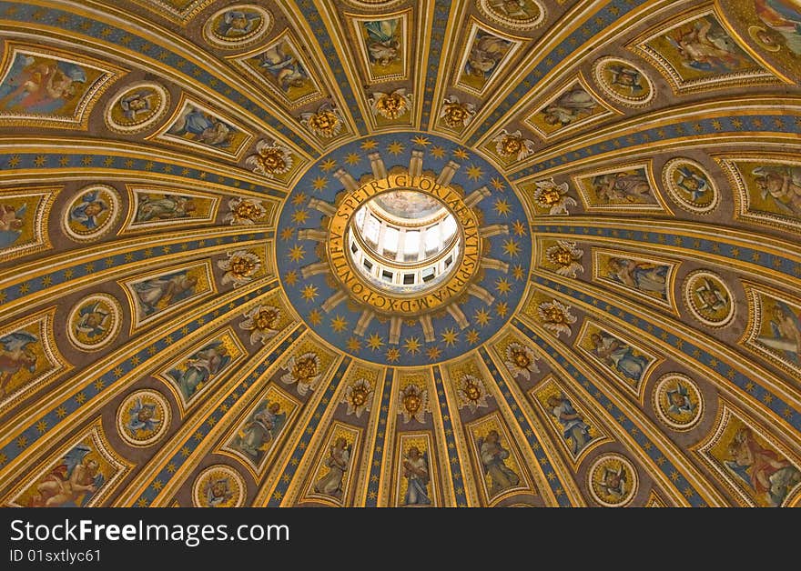 The dome of St. Peter's Church, in Rome, italy