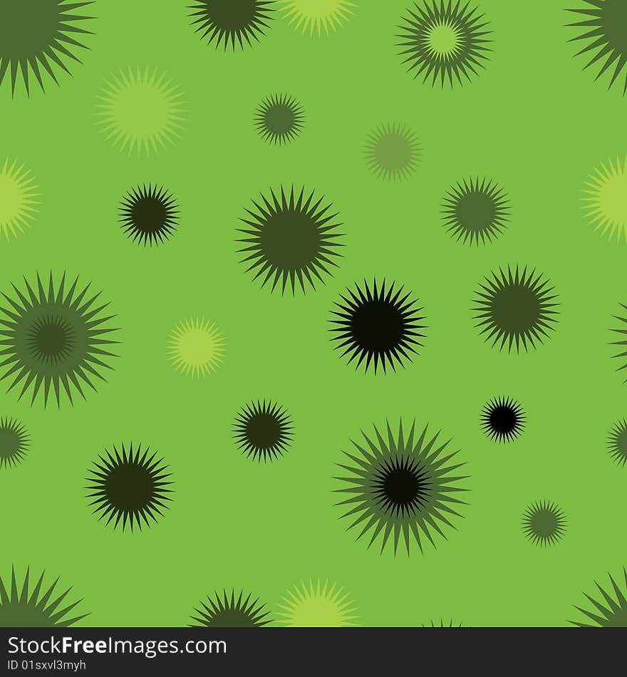 Seamless vector texture with stars on green. Seamless vector texture with stars on green