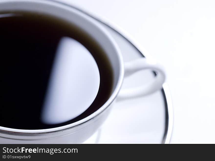 Morning coffee on white background