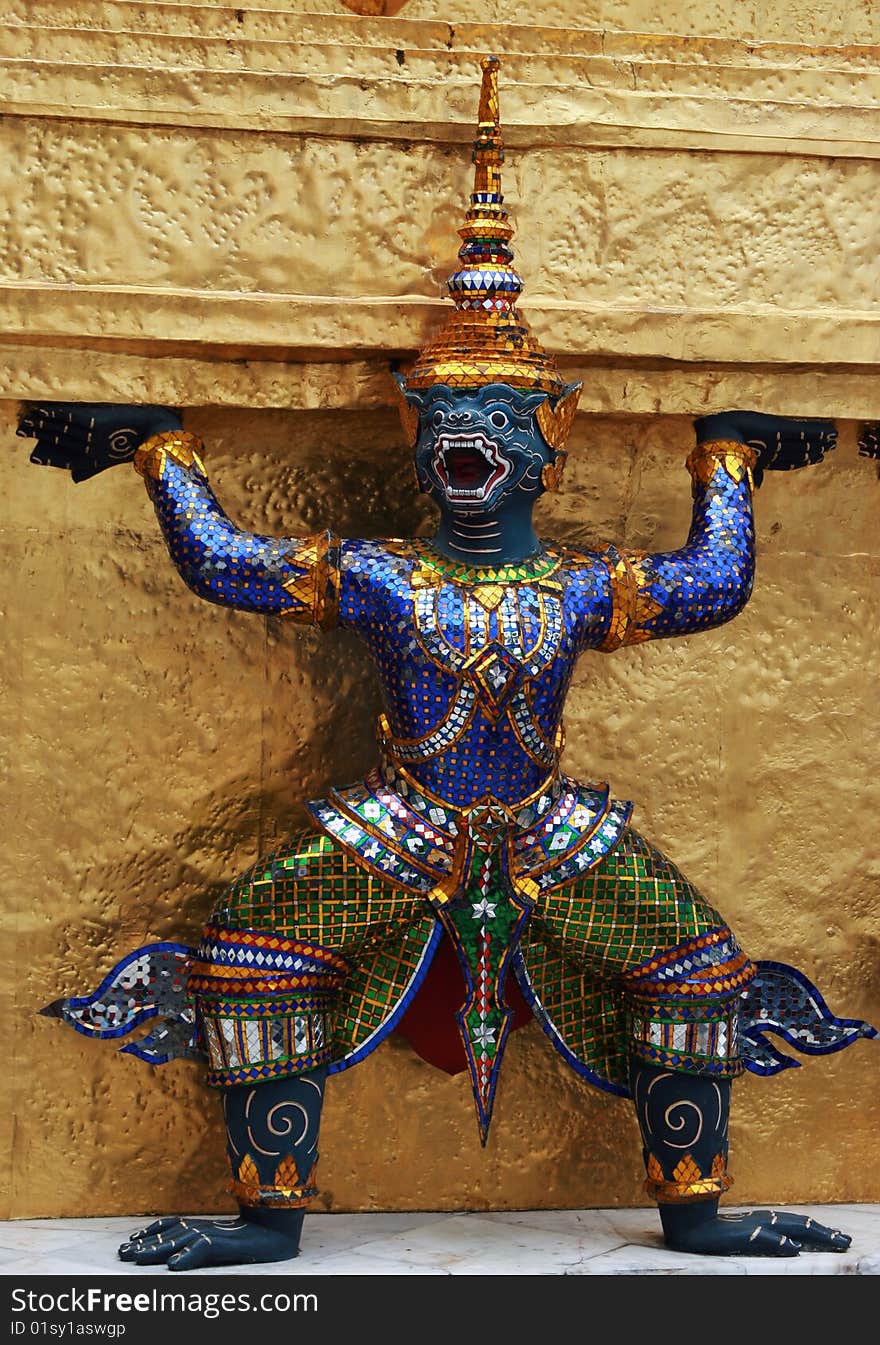 Ramayana figure at Wat Prakaew Thailand