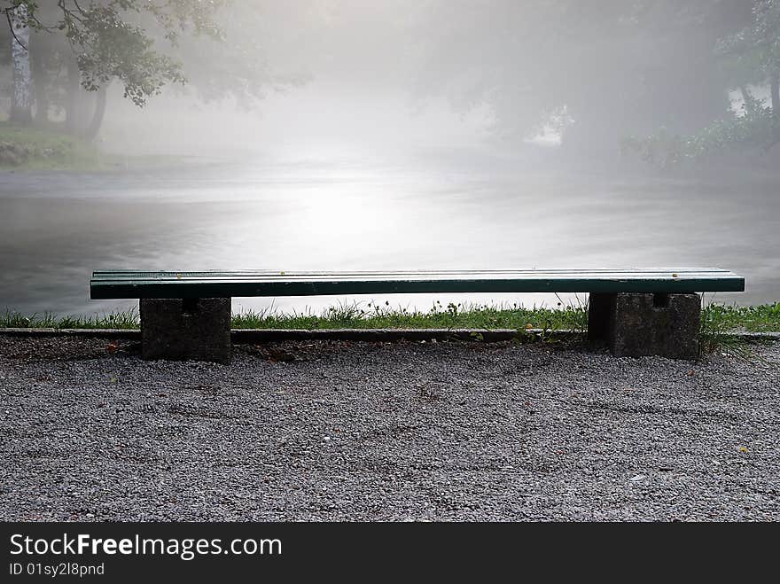 A bench aside the river