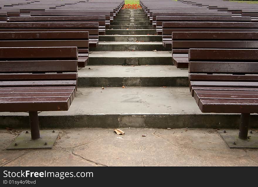 Wooden benches