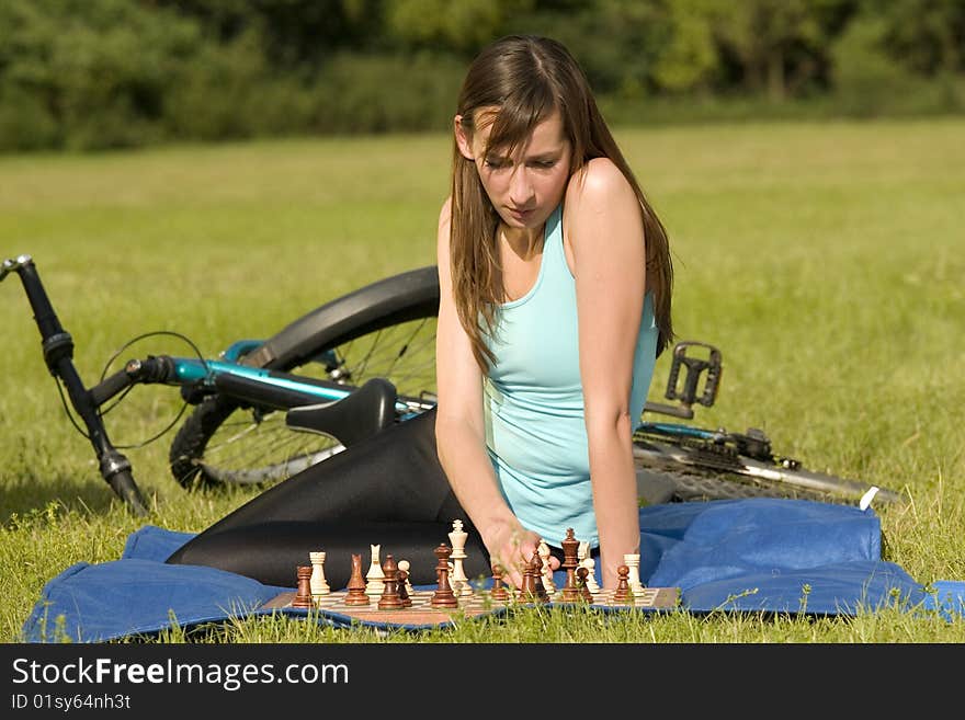 Playing Chess Outdoor