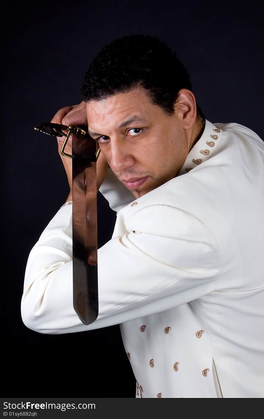 Aruban Algerian Man With Sword Defending