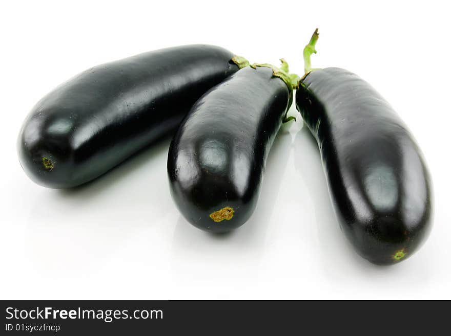 Ripe Aubergine Isolated on a White