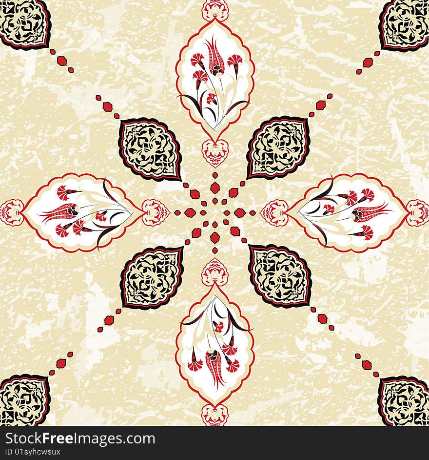 Traditional ottoman turkish seamless tile design