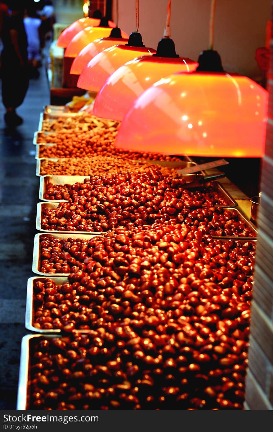 chestnuts shop in the temple of confucius in nanjing china