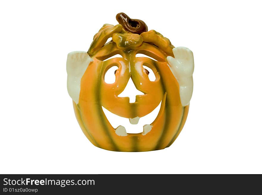 Halloween Pumpkin Ceramic Figurine