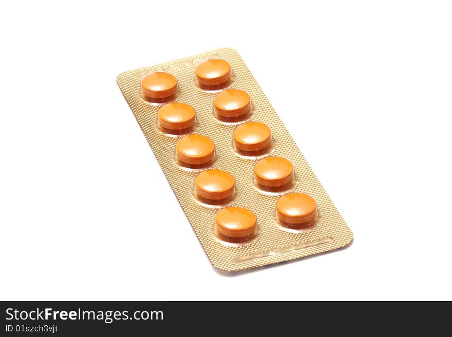 Set of pills isolated on white