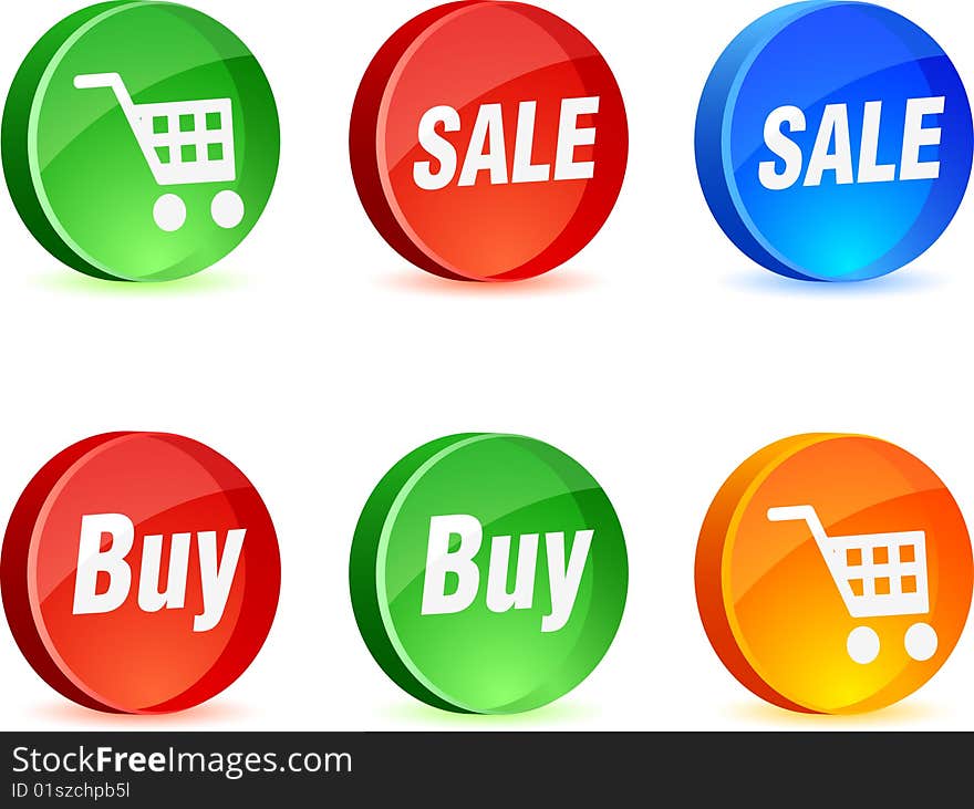 Shopping 3d icons. Vector illustration. Shopping 3d icons. Vector illustration.