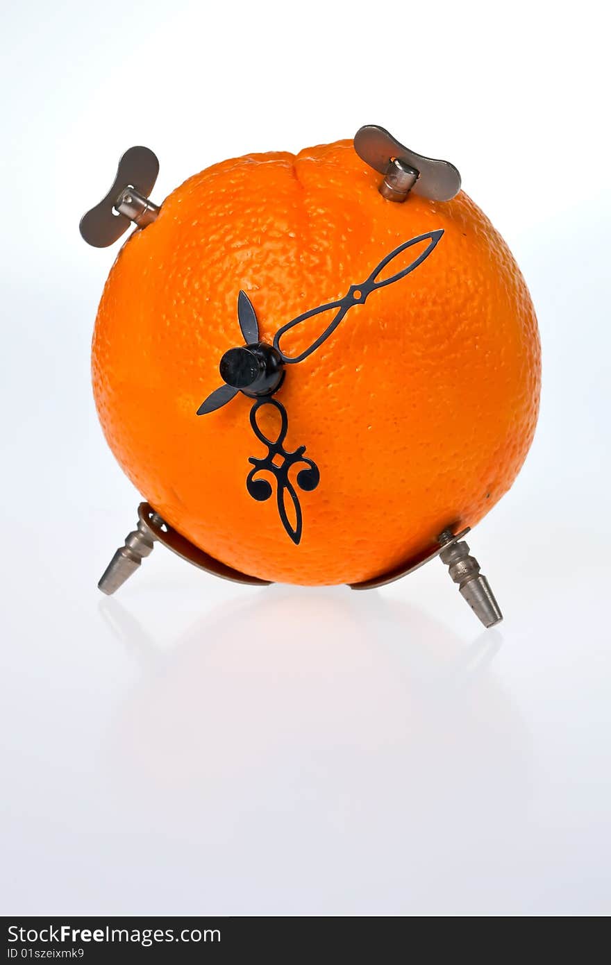 A clock working orange.