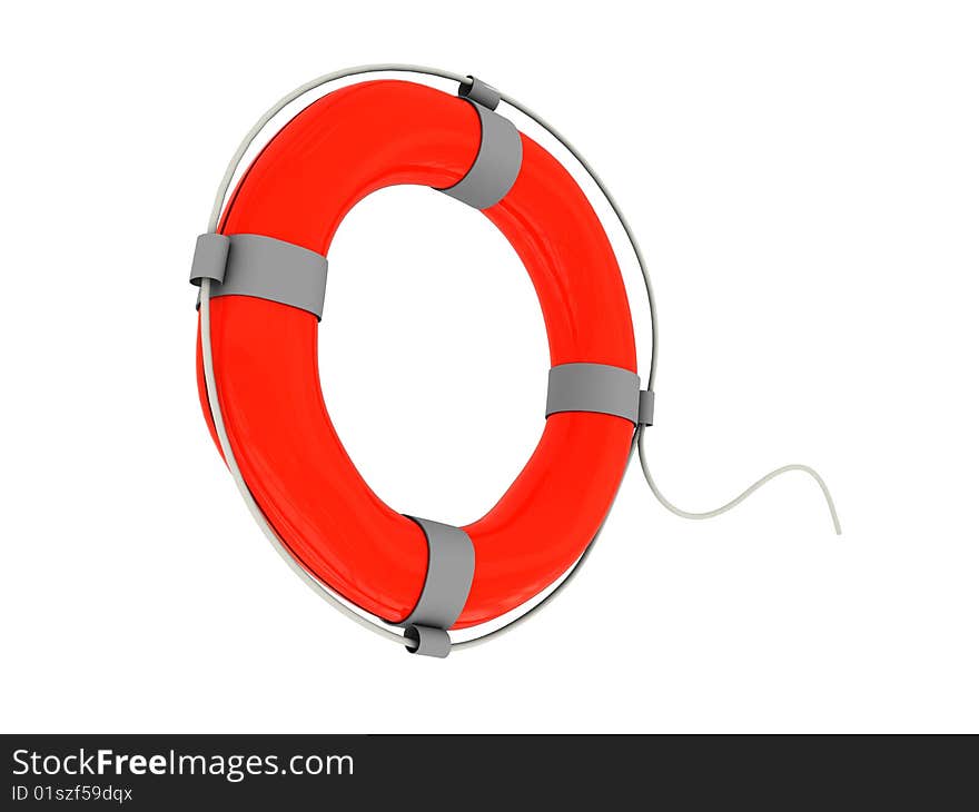 3d illustration of rescue circle isolated over white background