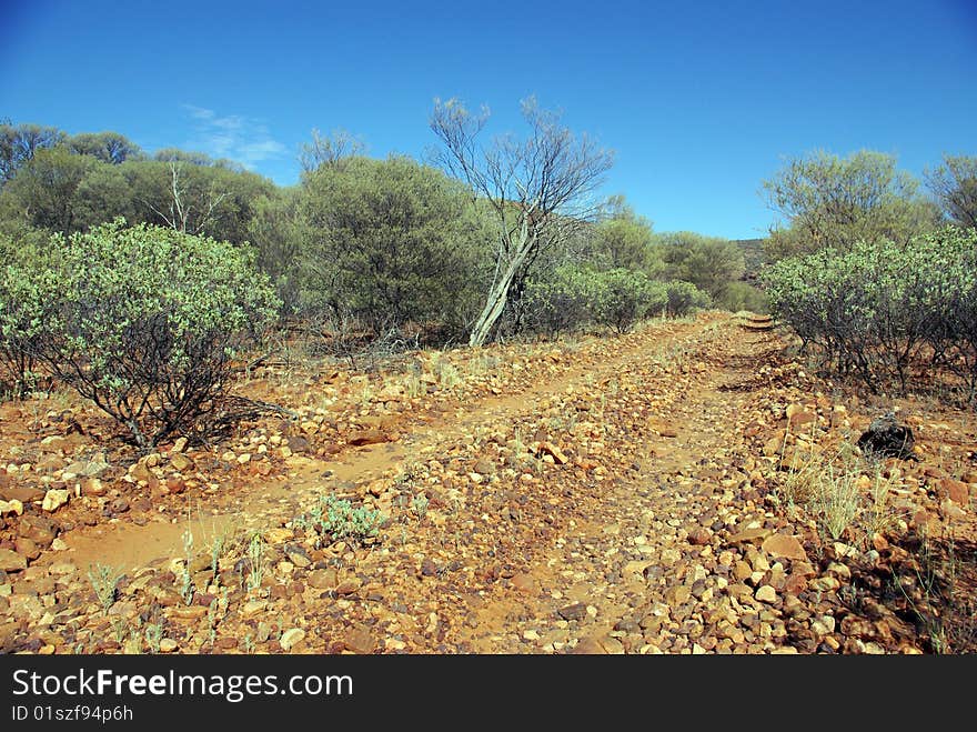 Road in the Red Centre - Australian desert. Road in the Red Centre - Australian desert.