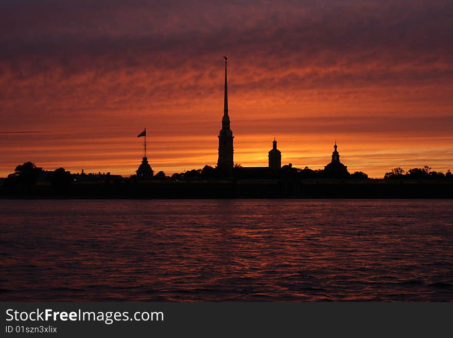 Peter and Paul fortress with cathedral inside in St.Petersburg, Russia. Peter and Paul fortress with cathedral inside in St.Petersburg, Russia