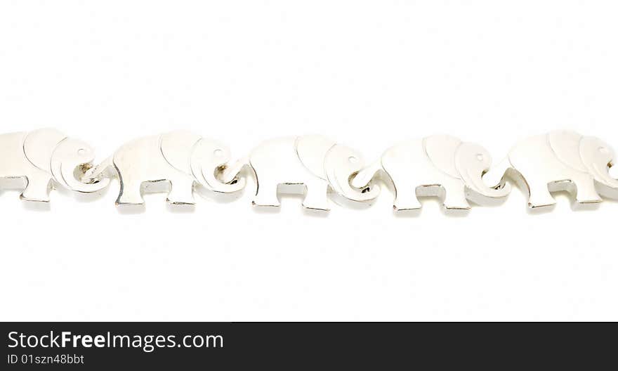 Line elephant bracelet on the white. Line elephant bracelet on the white.