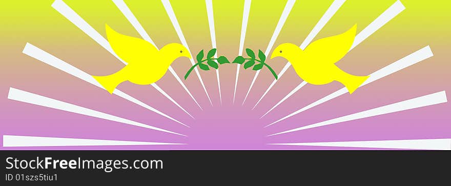 Travel web header with doves