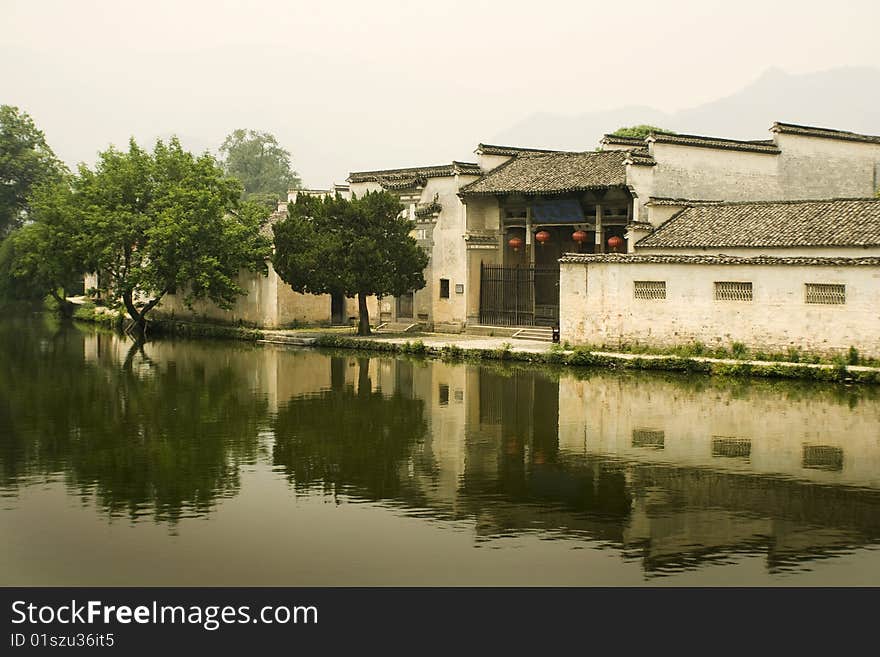 Hongcun, traditional chinese buildings and water