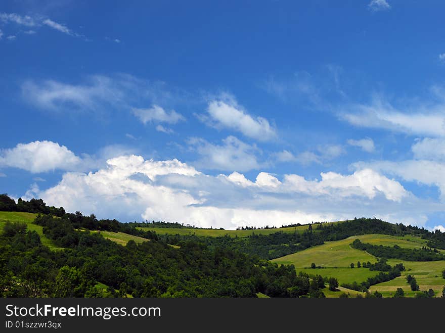 The fields are in mountains