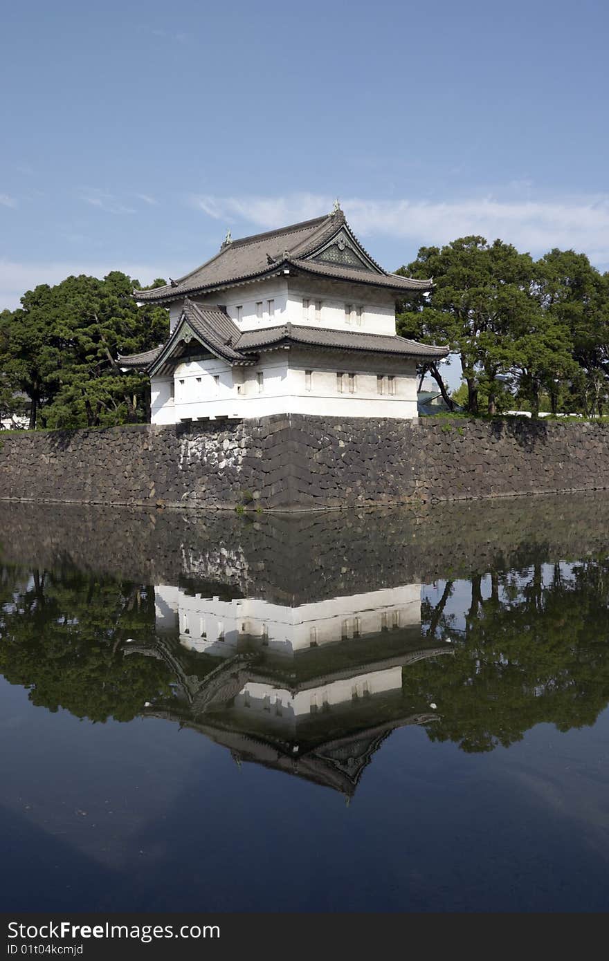 Temple in Japan with reflection