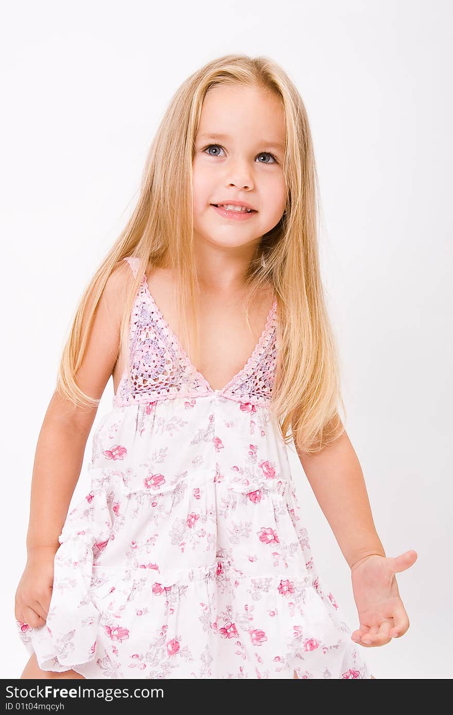 Beautiful little girl with long blonde hair