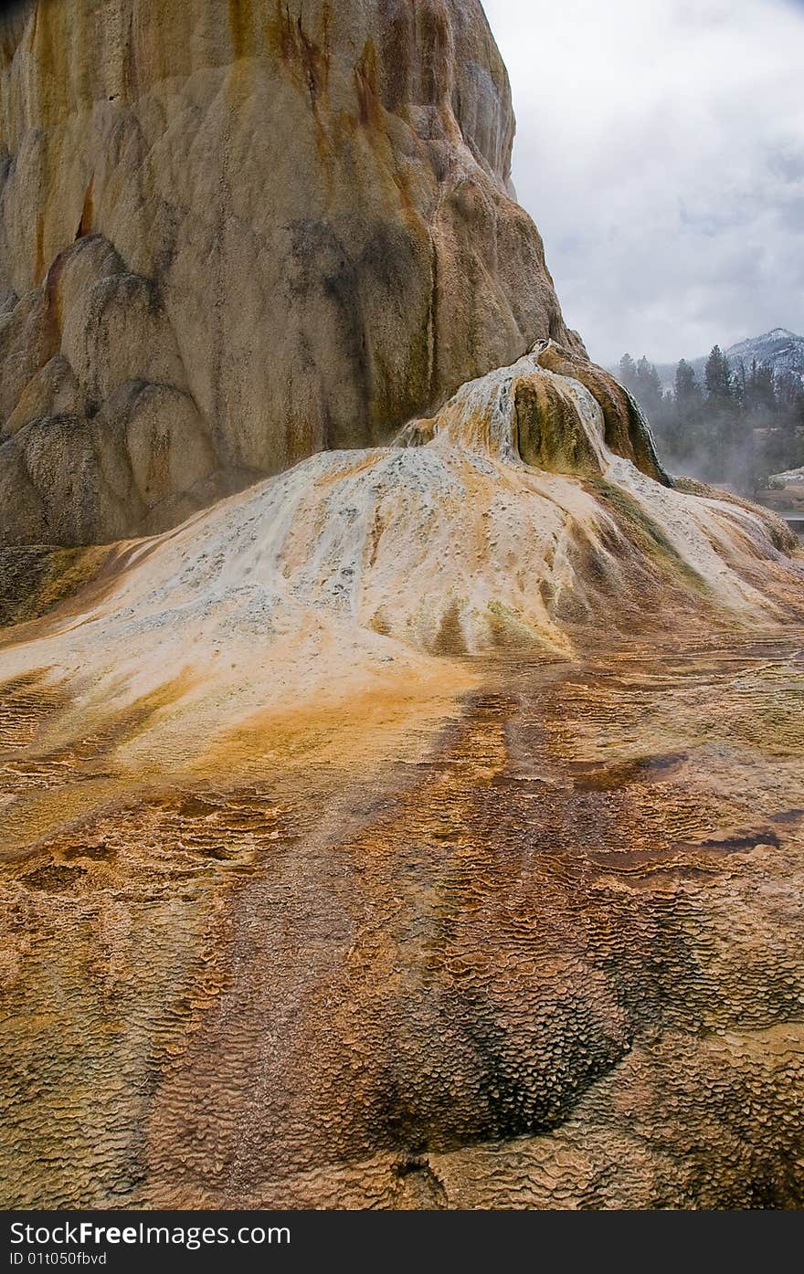 Landscape view of Hot Springs in Yellowstone National Park. Landscape view of Hot Springs in Yellowstone National Park