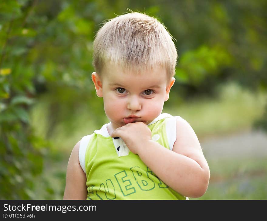 The boy on walk in the summer. The boy on walk in the summer