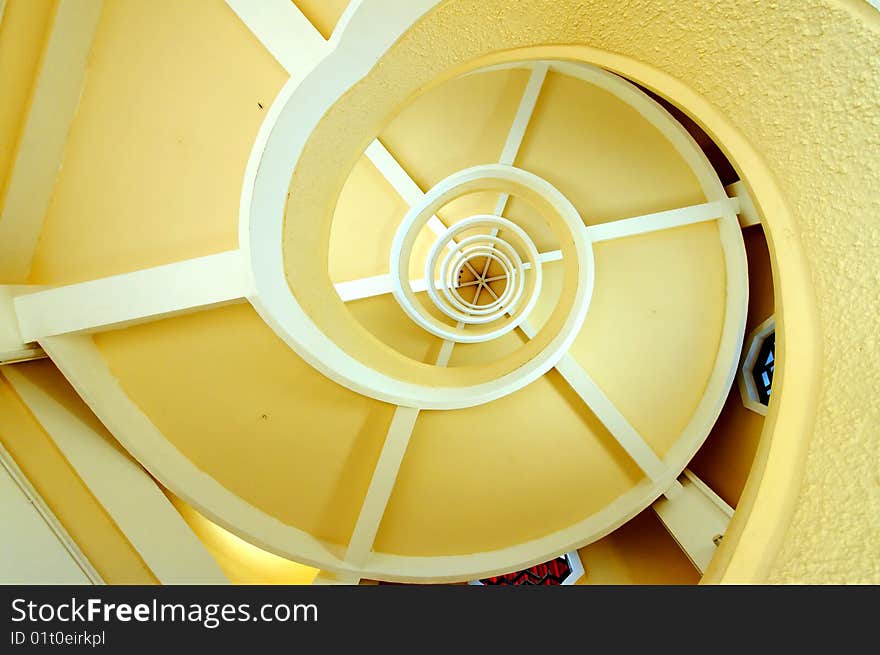 Spiralling design in a building. Spiralling design in a building