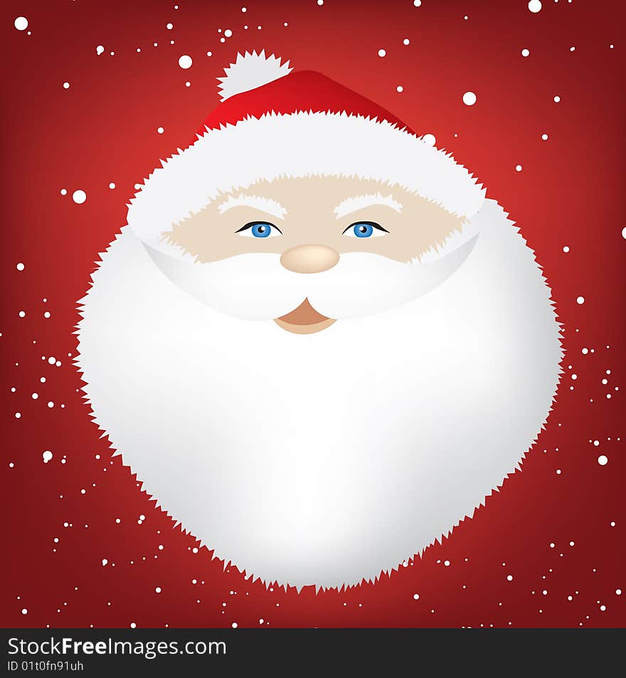 Santa Face On Red