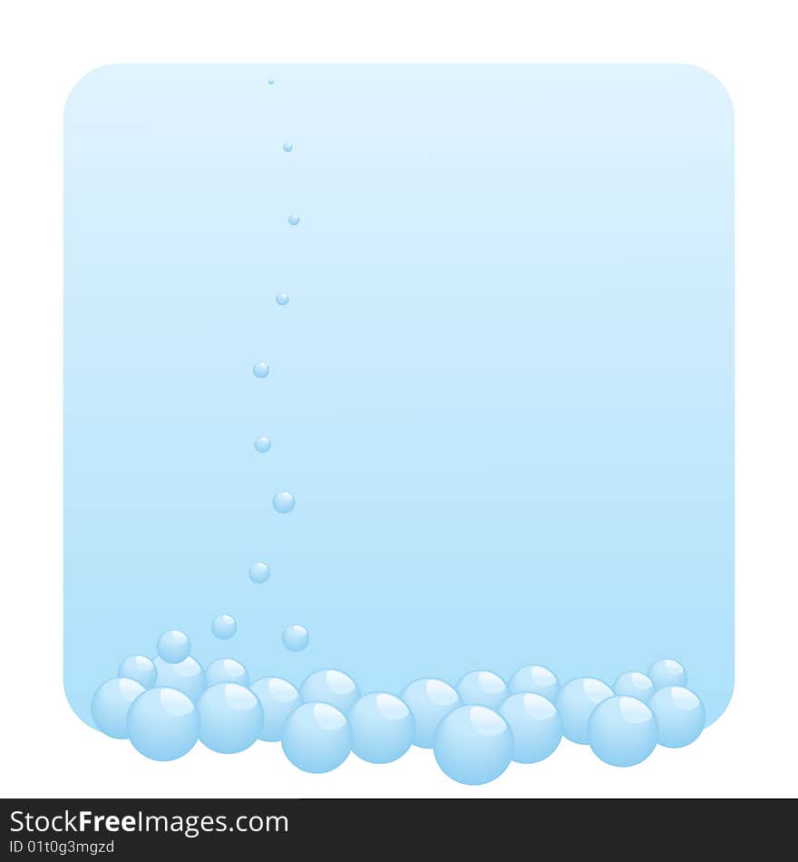 Background with bubbles going up. Vector illustration.