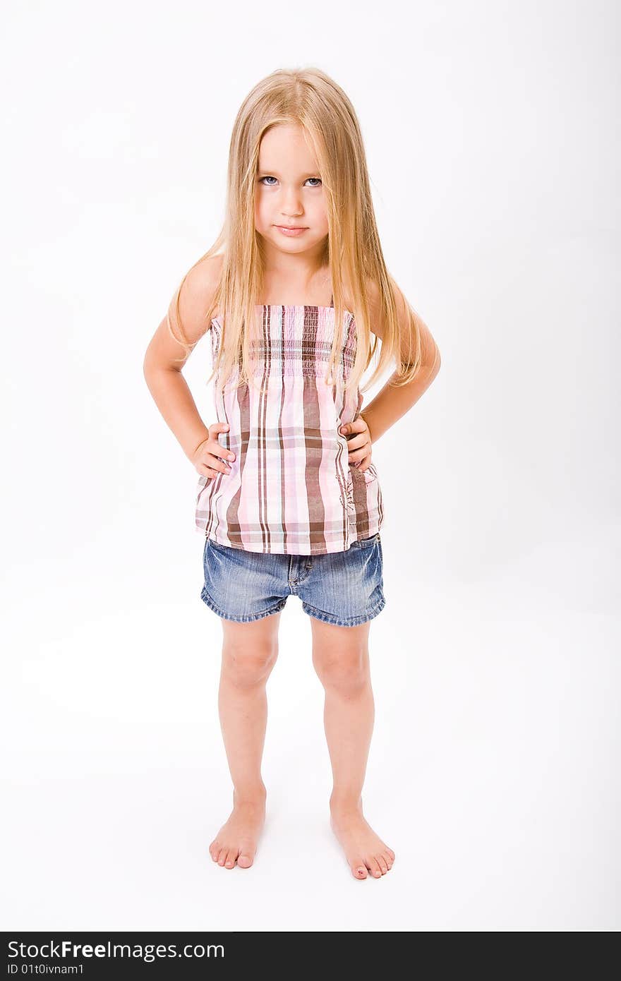 Beautiful little girl  with long blonde hair