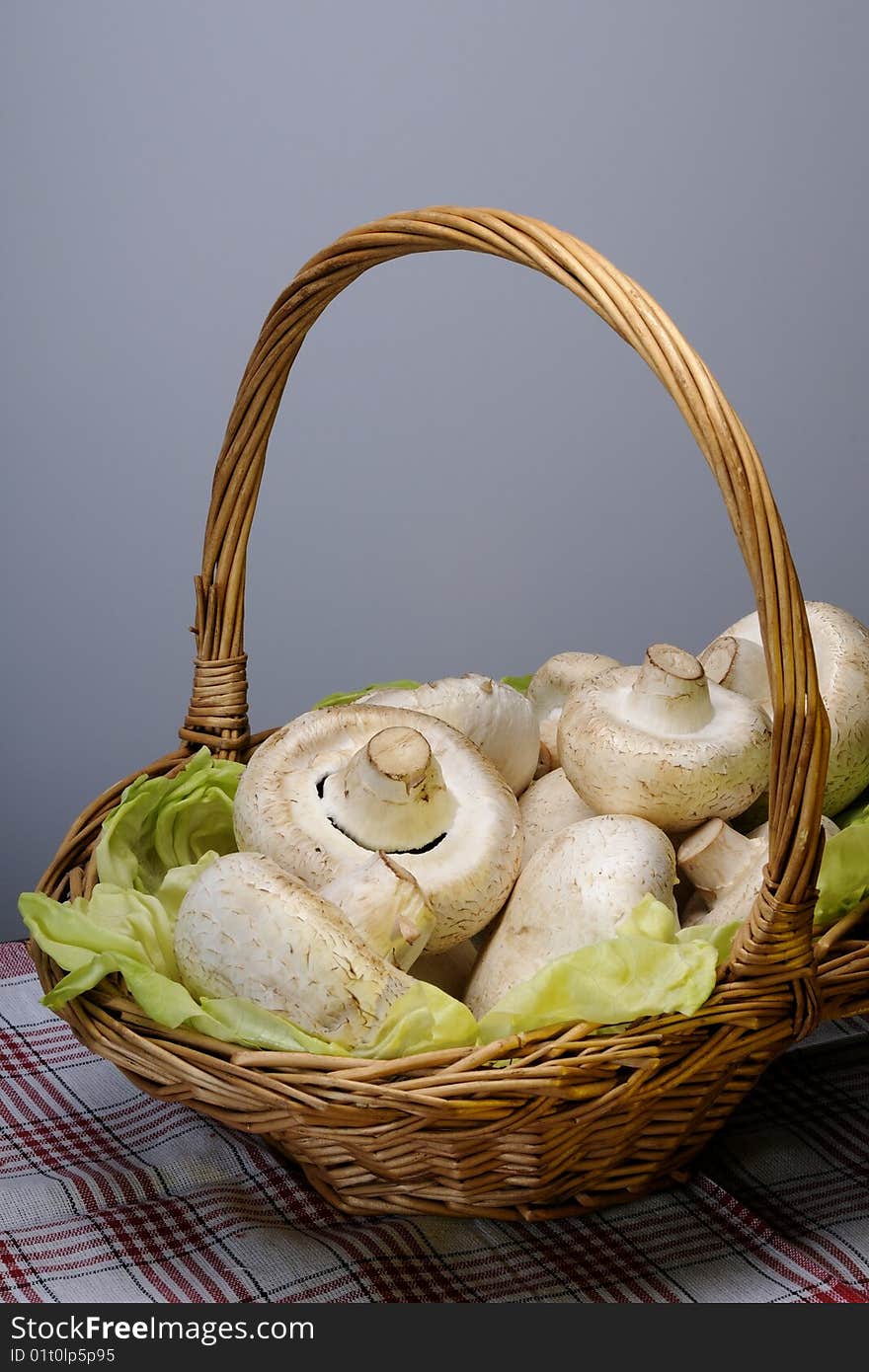 Basket with mushrooms