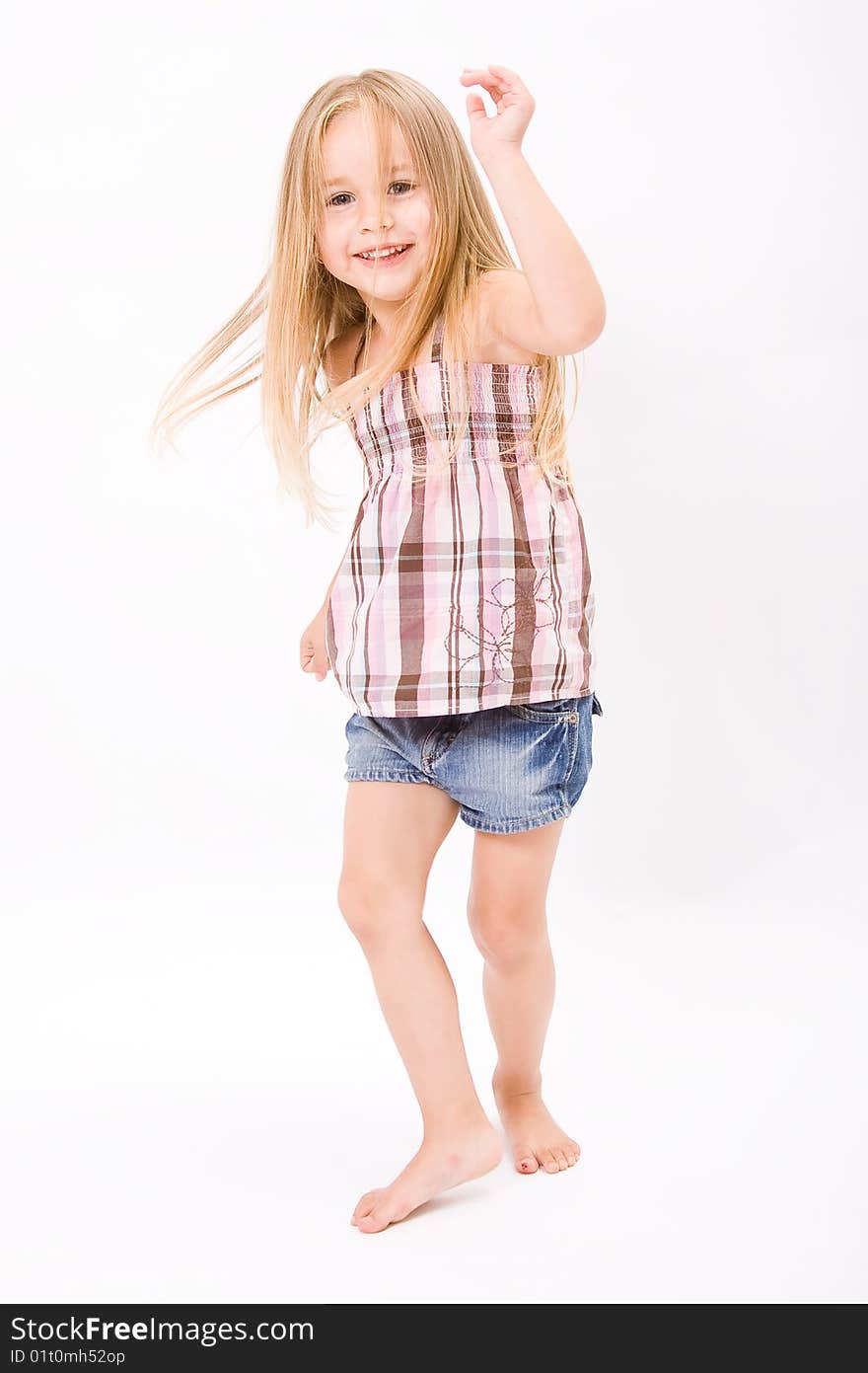 Beautiful little girl  with long blonde hair