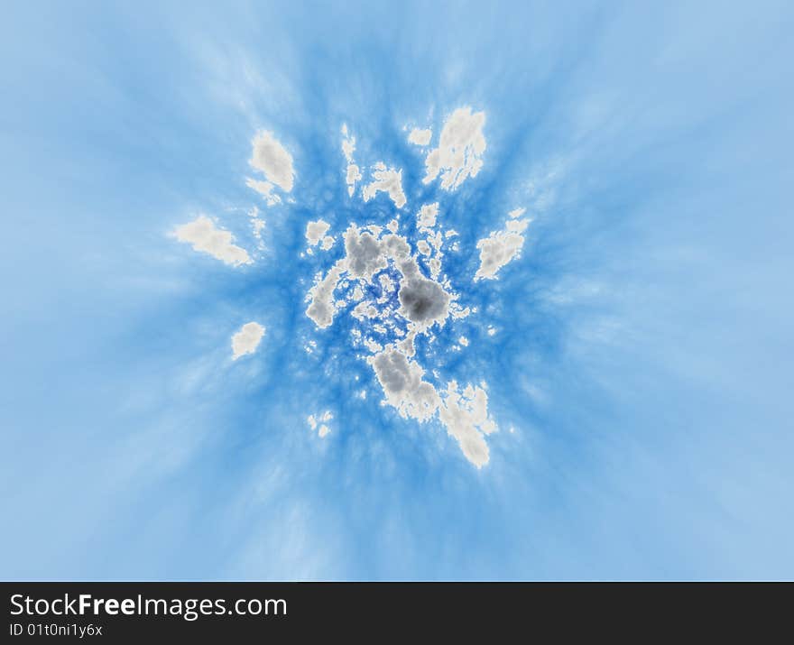 CG image of blue sky with cumulus clouds. CG image of blue sky with cumulus clouds