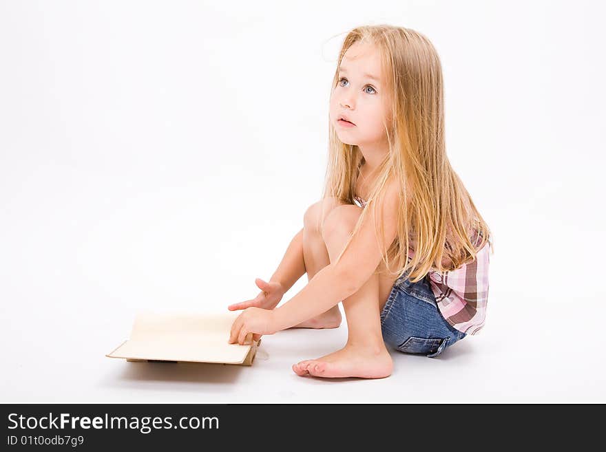 Beautiful little girl  with long blonde hair