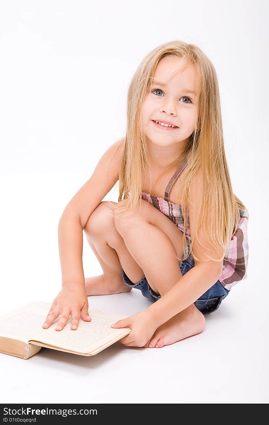 Beautiful little girl  with long blonde hair