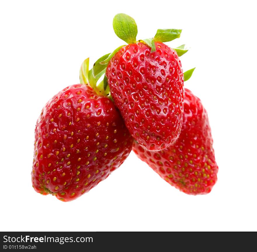 Close-up Strawberry Isolated On White