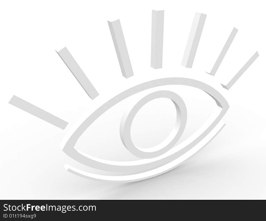 The stylised eye on a white background