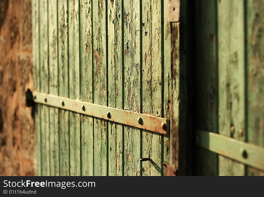 Old green shutter in Provence. Old green shutter in Provence