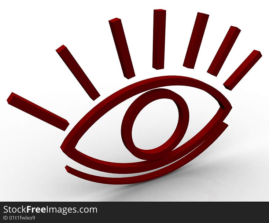 The stylized eye on a white background