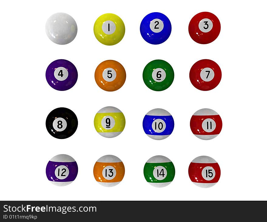 All pool balls made in 3d. All pool balls made in 3d