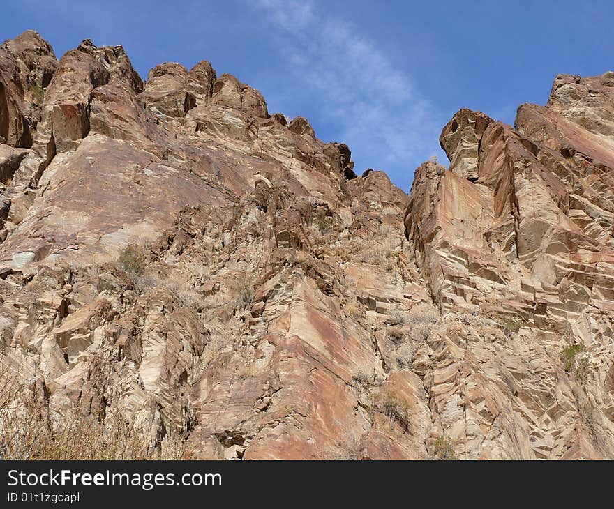 Face of rock wall in California park. Face of rock wall in California park