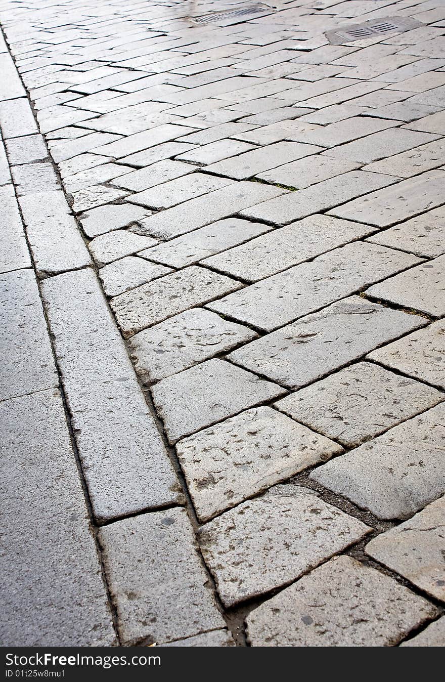 Paving a square slabs of stone