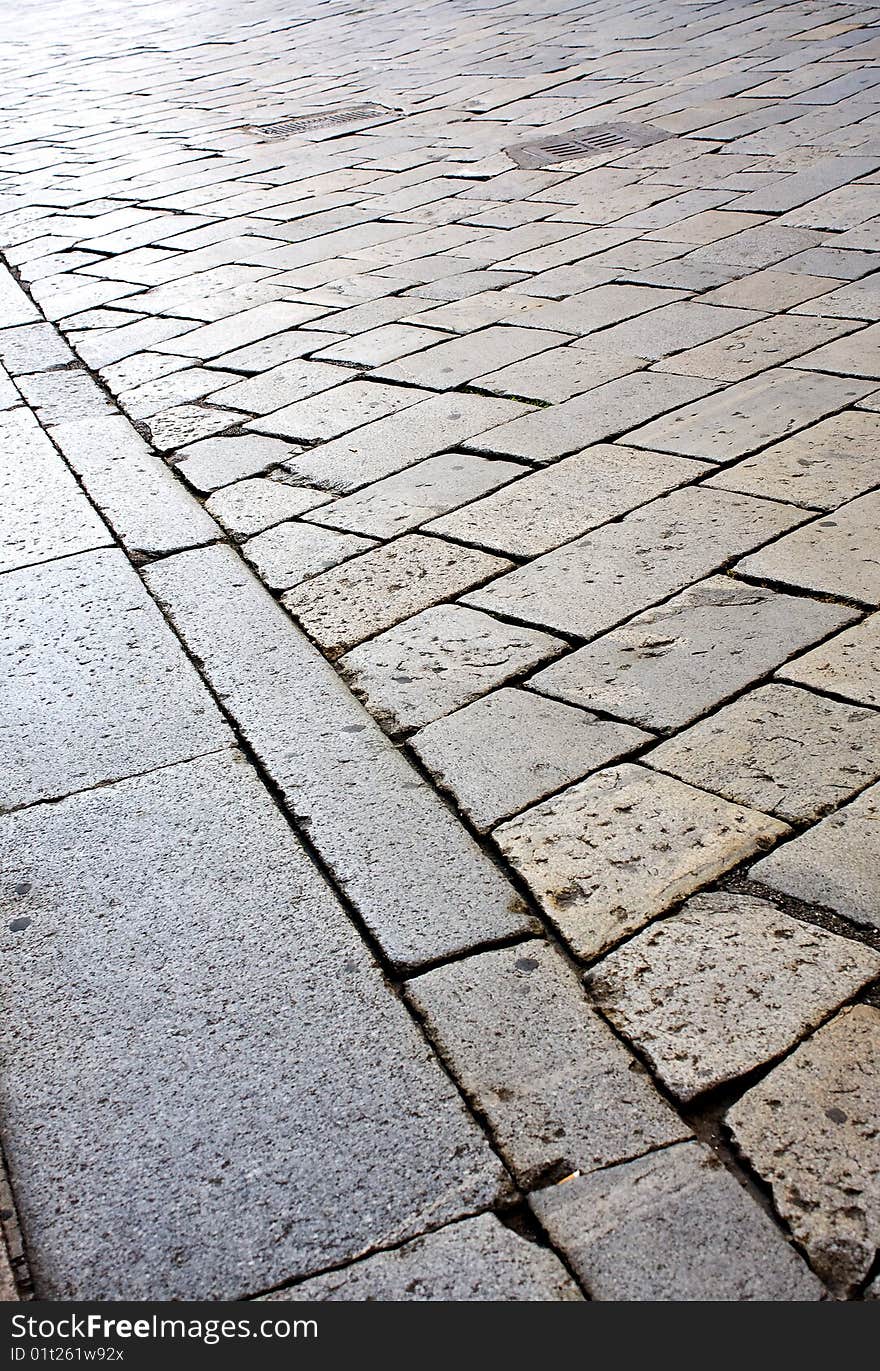 Paving a square slabs of stone