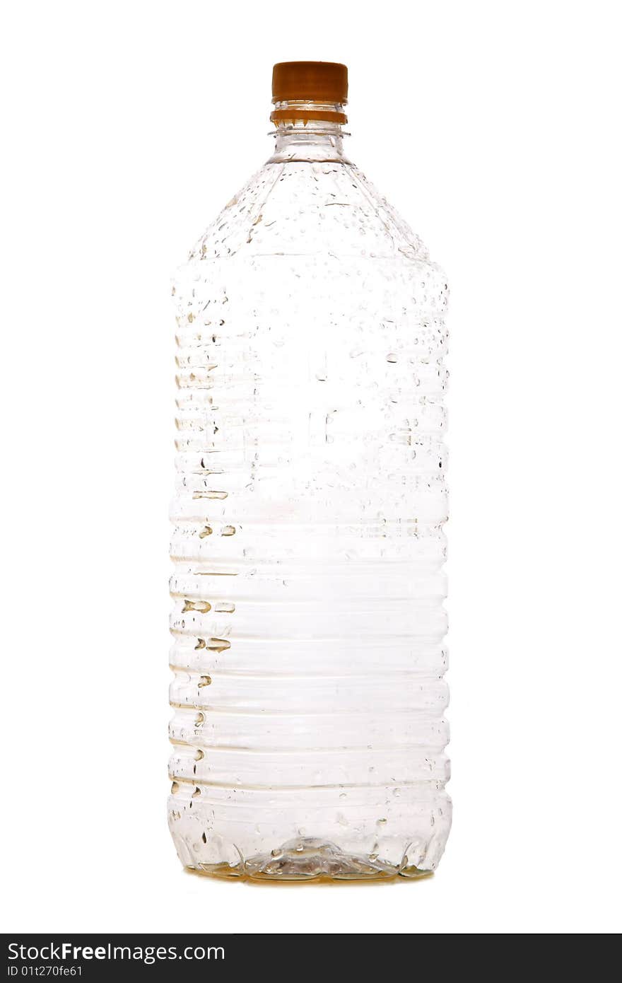 Recyclable empty plastic bottle isolated on white