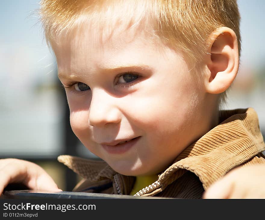 The boy on walk in the summer. The boy on walk in the summer