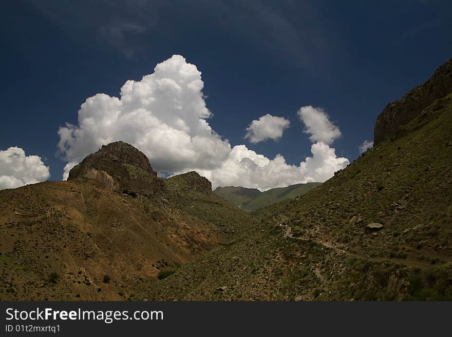 Rocks and clouds